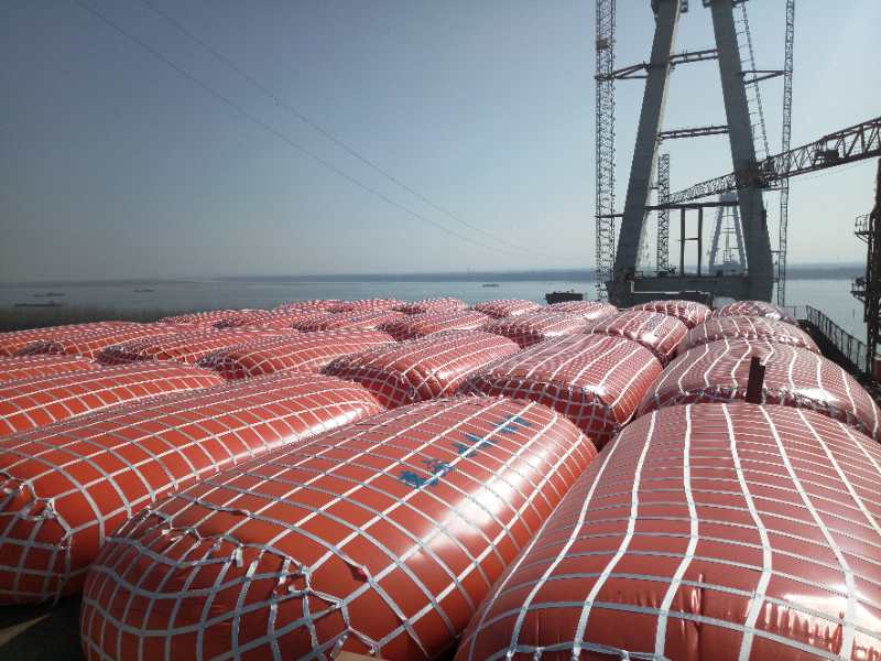 安徽池州长江大桥一次性4500吨水袋试压